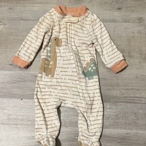 Dinosaur Print Kids Footie Pajamas